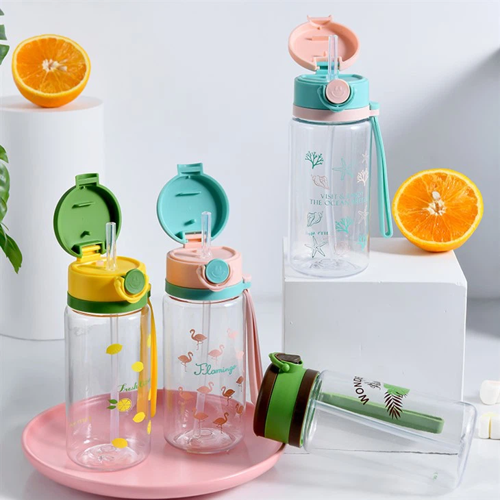 Kids Tritan Water Bottle พร้อมฟางซิลิกอน